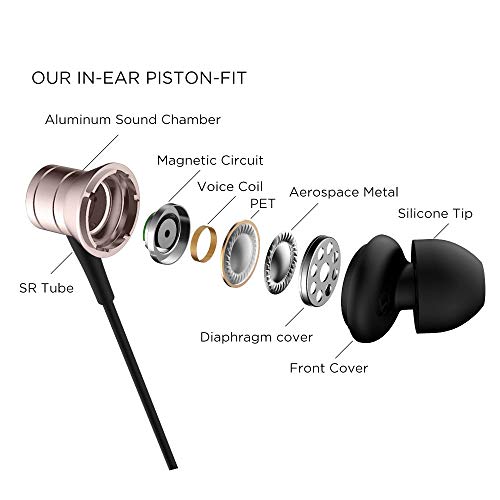 1MORE Piston Fit in-Ear Earphones Fashion Durable Headphones with 4 Color Options, Noise Isolation, Pure Sound, Phone Control with Mic for Smartphones/PC/Tablet - Pink - color: Pink
