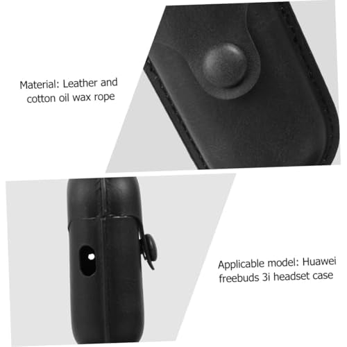 Wireless Earphone Holder for Earbuds 3i, Black Leather