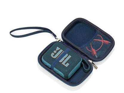 Ginsco Case for JBL Go 4 - Ultra-Portable, Waterproof and Dustproof Bluetooth Speaker, for Go 3 - Mini Bluetooth Speaker, Travel Carrying Case Hard Shell Cases with Detachable Strap (Blue) - color: Blue
