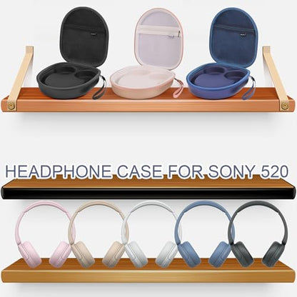 Hard Headphone Case for Sony WH-CH520 / JBL Tune Live 670NC, Black | Protective Carring Storage Case for Over-Ear Headphones, with Handle Strap & Mesh Pocket - color: BLACK