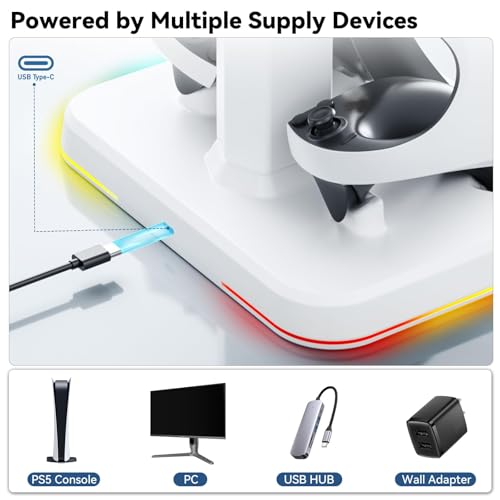Kosker PSVR 2 Charging Stand & Headset Stand, for Meta Quest 2/3/3S - color: updated white