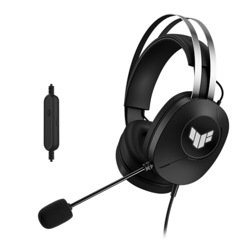 ASUS TUF Gaming H1 Gen II Wired USB-A Gaming Headset with Mic | 40mm Drivers, Virtual 7.1 Surround Sound, TeamSpeak-Certified Mic, Lightweight, Removeable Ear Cushions, for PC, PS5, PS4