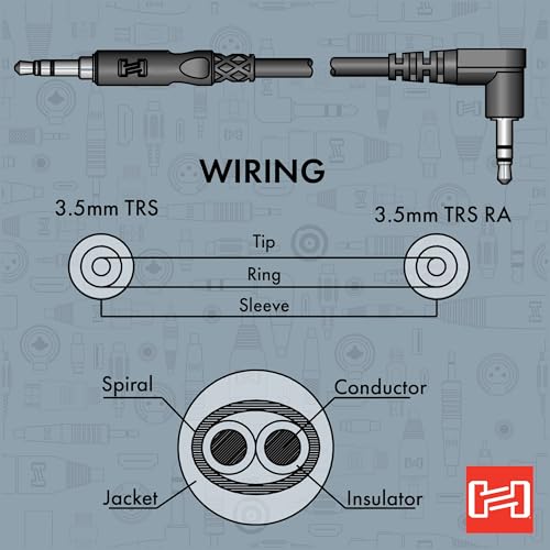 Hosa CMM-110R Stereo Interconnect, 3.5 mm TRS to Right-angle 3.5 mm TRS, 10 Feet - size: 10 Foot, style: TRS