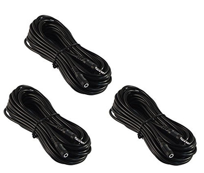 Three Pack of YCS Basics 25 Foot 3.5mm Stereo Headphone/AUX Extension Cable Male/Female - size: 025 Ft 3 Pack