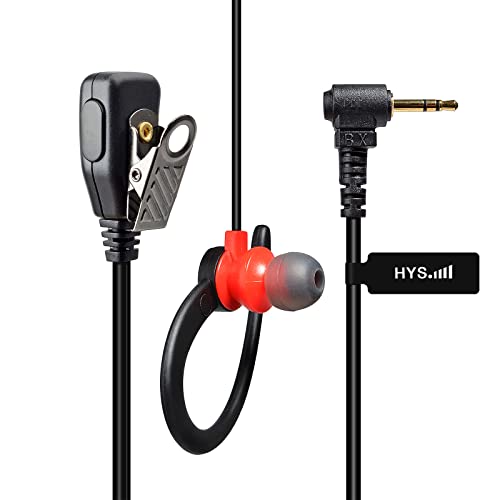 HYS 2-Way Radio Headset, G Shape Earphone with PTT&Mic for 2.5mm Talkabout | Walkie Talkie Earpiece with Mic for Motorola Talkabout T200 T400 T402 T600 T800 T260TP MH230R MR350R FRS/GMRS Radios - size: 2PCS