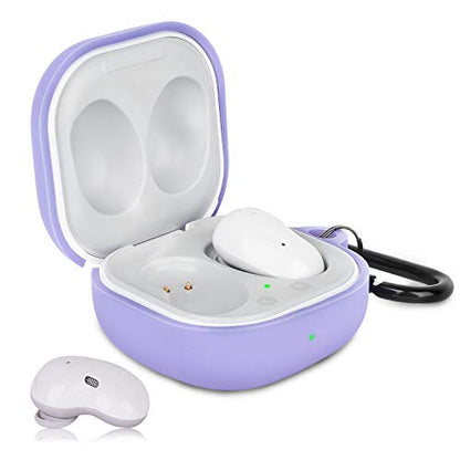 AIRSPO Silicone Case Compatible with Samsung Galaxy Buds 2 Pro/ 2/ Galaxy Buds 2/ Galaxy Buds Pro/Galaxy Buds Live Case (Lilac) - color: Lilac