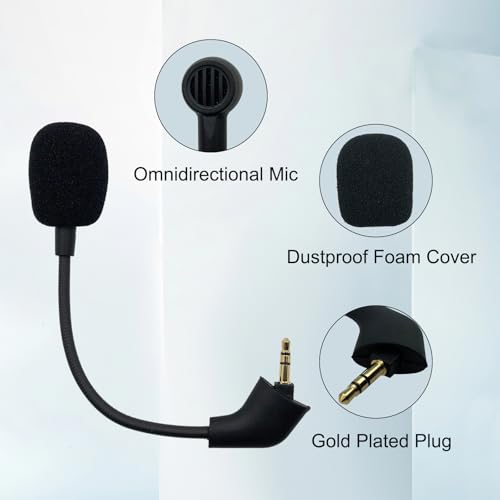 Replacement Game Microphone 3.5mm | for HyperX Cloud 2 X Core Pro Cloud Silver, Pre-2021 1st Version, Wired Gaming Headset