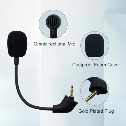 Replacement Game Microphone 3.5mm | for HyperX Cloud 2 X Core Pro Cloud Silver, Pre-2021 1st Version, Wired Gaming Headset
