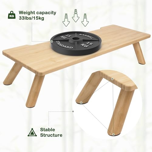 Bamboo Monitor Stand Riser with Cable Routing Slot and Storage