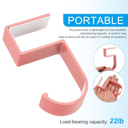 PATIKIL 4Pcs Purse Hook for Table, 5-Shaped Purse Hanger for Desk Portable Nail Free Heavy Duty Under Desk Handbag Holder Backpack Headphone Small Hook, Pink/Blue - color: Pink/Blue