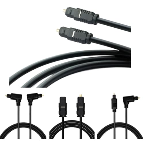 Wen ST 90 Degree Right Angled Super Short Digital Audio Out Put Cable Optical Audio Cable Od 4.0 Mm with Gold-Plated Plug 0.2m(Straight 3m,2pcs) - color: Straight 3m, size: 2pcs