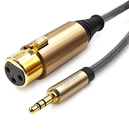 XLR Female to 3.5mm (1/8") Male Jack 10 Feet/3 Meter TRS Unbalanced Cable Compatible with iPhone, iPod, MP3 Player, Laptop, Voice Recorder and More - size: 10 Feet/3M