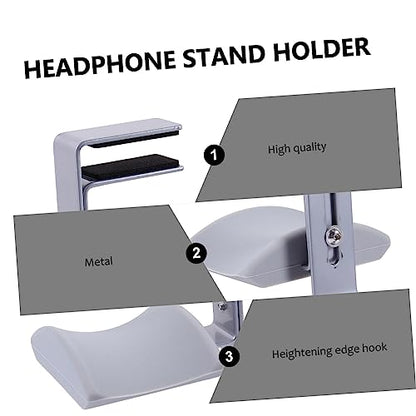 Adjustable Metal Headset Holder Desk Clip Hook Durable Headphone Hanger for Over Ear Headphones Space Saving Design Smooth Finish Sturdy Clamp Mount