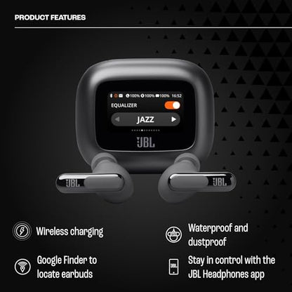 JBL Live Beam 3 - True Wireless Noise-Cancelling Stick-Closed Earbuds, 48Hrs Total Playback, Wireless Charging, 6 Mics for Perfect Calls, Multi-Point Connection, IP55 Waterproof and dustproof (Black) - color: Black
