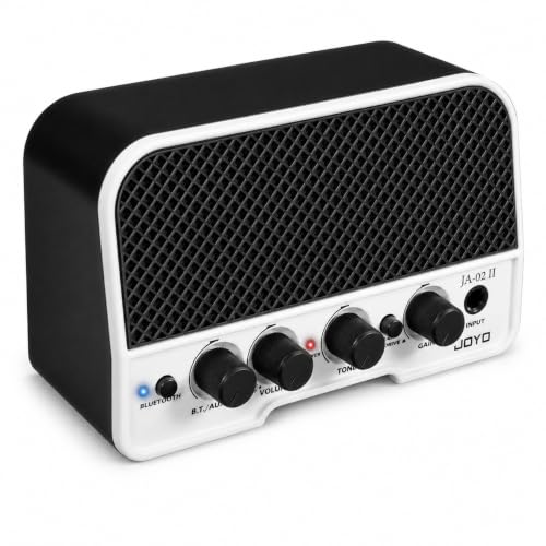 JOYO 5W Mini Guitar Amp Portable Electric Guitar Practice Amplifier with Bluetooth 5.0, Clean/Overdrive Channels, Rechargeable Battery, AUX & Headphone Out (JA-02 II Black) - color: Black