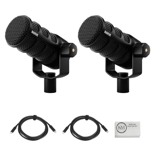 2 Pack of RODE PodMic USB and XLR Dynamic Broadcast Microphone Bundled with Cleaning Cloth (3 Items)