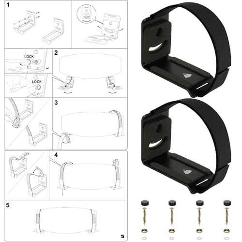 Soundbar Wall Mount for JBL/Bose/Samsung/Vizio/Sony Sound bar | Under TV Bracket with Hook and Loop Straps Metal Sound Bar Shelf for Home RV Boat