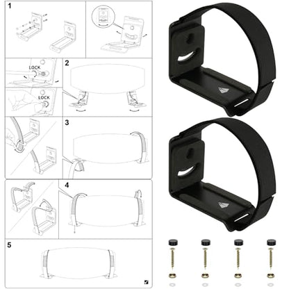 Soundbar Wall Mount for JBL/Bose/Samsung/Vizio/Sony Sound bar | Under TV Bracket with Hook and Loop Straps Metal Sound Bar Shelf for Home RV Boat