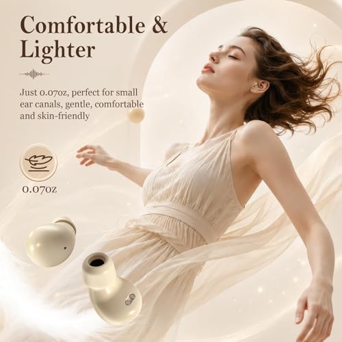 Xmenha Low Profile Invisible Earbuds Mini Wireless Bluetooth with Premium Sound Quality and One-Step Auto Pairing Micro Tiny Small Discreet Earbuds for Small Ear Canals Invisible Ear Buds Mini - color: Black