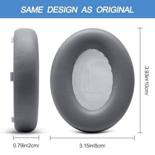 GEVO Ear Pads Replacement for Bose NC700, Silver | Earpads for Bose Noise Cancelling Headphones 700, Soft Protein Leather, High-density Memory Foam - color: Silver