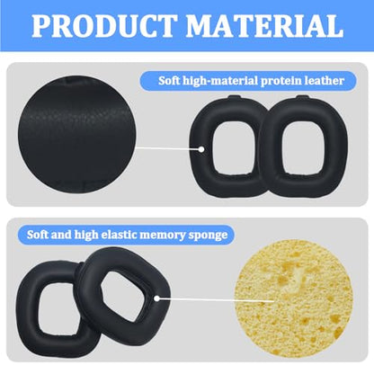Earpads &Headband for Astro A50 Gen 4 Gen5 A50X Headset,Protein Leather | Mod Kit A50 Gen 4 Noise Cancelling Foam Ear Cushions,Durability Replacement Earpads,with 2 Headband,1 Pairs Earpads (Black) - color: Protein Leather Black