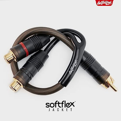 Install Link RCA Y Adapter Cable, 1-Male to 2-Female Splitter, 2-Pack (OFC) | Pure OFC Copper, 1ft, Feeds One Stereo Signal to Two Components, for Subwoofer, Home Theater, Car Audio Amplifier, Studio - color: Frosted Black, size: 1-Male to 2-Female