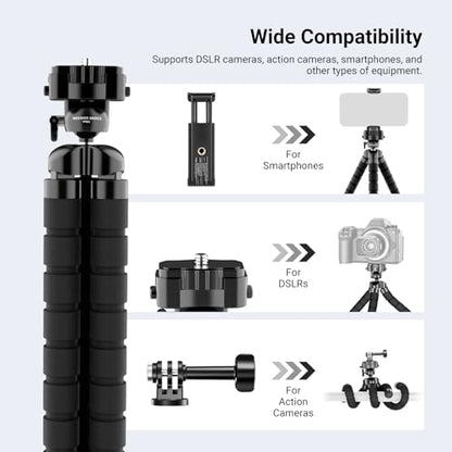 NEEWER Basics Flexible Phone Tripod, Mini Small Octopus Desk Stand, TP001 | Vlog Selfie Stick Holder for Cell Phone Camera, Compatible with iPhone GoPro DJI Insta 360 Action Camera, for Video Recording - style: TP001