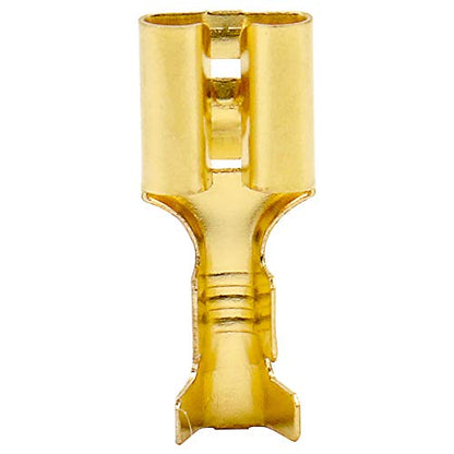 BAOMAIN 100-Pack 6.3mm 1/4" Female Spade Connector Non-Insulated Terminals | Copper 1/4" Non-Insulated Female Connectors with Locking Tab for 18-16 AWG Wire,Ideal for Automotive & DIY Projects