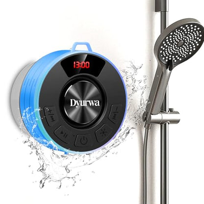 Bluetooth Shower Speaker, Waterproof Shower Speaker Bluetooth 5.3 Loud Clear Sound with Suction Cup, Built-in Mic, Digital Display/RGB Lights, IPX7 Bathroom Speaker for Outdoor/Pool/Beach/Party/Gift. - color: Blue