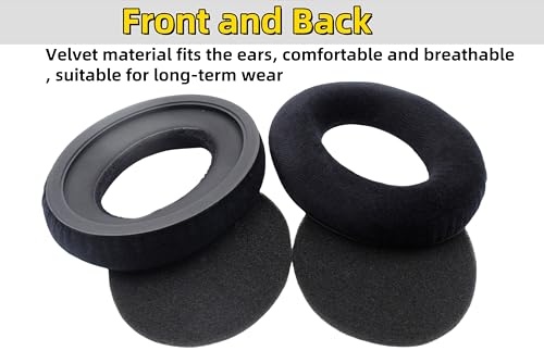 Replacement Earpads for Sennheiser HD598 HD560S Headphones - Black | Fit for Sennheiser HD598CS/HD598SE/598SR/595/HD599/515/518/HD555/HD558/HD569/579, Breathable Velour Ear Cushions, Comfort Fit