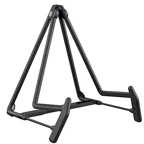 K&M - König & Meyer 17580.014.55 - Heli 2 Guitar Stand - Folding A-Frame for Acoustic Guitars - Adjustable and Collapsible – Sturdy and Durable - Professional Choice - German Made - Black - color: Black