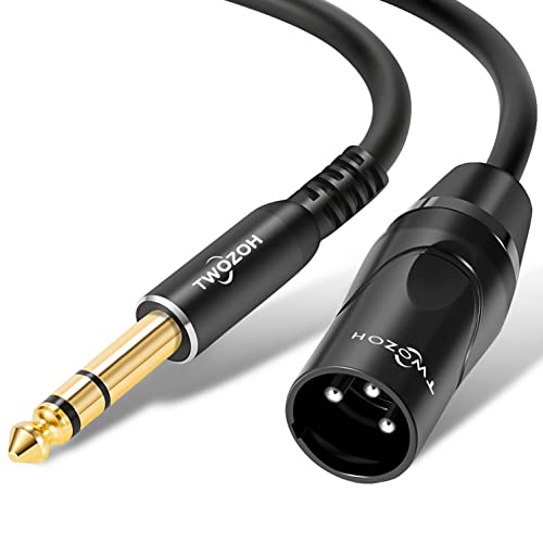 Twozoh XLR to 1/4 Inch Jack TRS Balanced 6.35mm Plug to XLR Male Guitar Cable 1FT (Professional/HiFi) - color: Male 1-PACK, size: 1FT