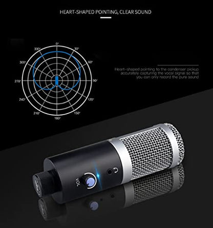 USB Microphone, Plug & Play Real-Time Ear Tracking, Sensitive Pickup, Good Noise Reduction, Suitable for a Variety of Occasions