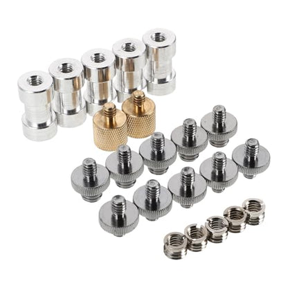 Hemobllo Tripod Adapter Screw Set for Mic Stand and Camera Tripod, Aluminum Alloy Material Secure and Stable Connection, for Photography Studio and Podcast Use