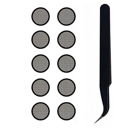 Replacement Dust Filter Mesh for TOZO, Sony & Skullcandy Earbuds | Compatible with TOZO A1/NC9/NC9 Plus, Sony WF-1000XM5, Skullcandy Jib True 2,10 Pieces,Includes Tweezers