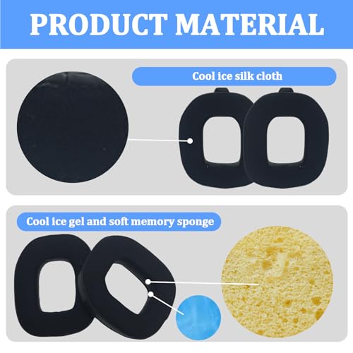 Adhiper Earpads &Headband for Astro A50 Gen 4 Gen5 A50X Headset,Cooling Gel | Mod Kit A50 Gen 4 Noise Cancelling Foam Ear Cushions,Durability Replacement Earpads,with 2 Headband,1 Pairs Earpads（Black） - color: Cooling Gel Black