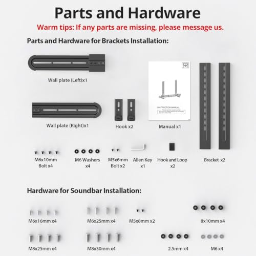 USX MOUNT Universal Soundbar Mount, Sound Bar TV Bracket for Soundbar with Speaker, Fits 2 Installation Options, Removable No-Slip Base Holder Extends 3.46”-6.06” - size: Soundbar Mount up to 13 lbs