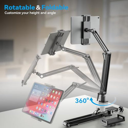 Jakeko 15.6" Portable Monitor Stand Tablet Arm Mount Holder Built-in Wrench | Tool-Free Hand Knobs,Aluminum,60-Second Setup,Tablet iPad Ready,All-Metal Joint,Zero Wobble - size: up to 15.6"