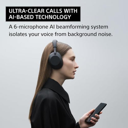 Sony WH-1000XM6/S Best Wireless Noise Canceling Headphones, Platinum Silver Bundle with Deco Essentials Exclusive CPS 26 Month Protection Pack | Official USA Partner Model - color: Pewter