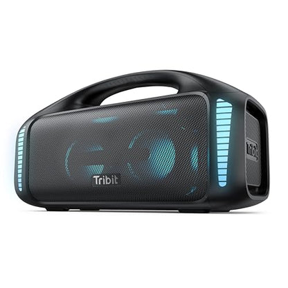 Tribit StormBox Blast Bluetooth Speaker, 90W Loud Sound, 30H Playtime | IPX7 Waterproof, 140W Peak, XBass, LED Light, Wireless, Portable, TWS Pairing, Custom EQ, BT5.3, Party, Outdoor, Camping