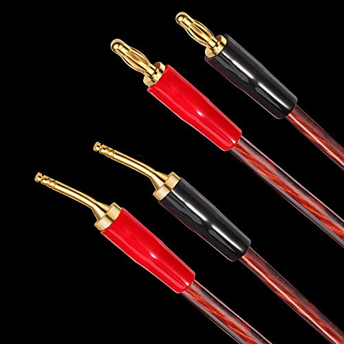 Mili Dianzi MEIRIYFA 6.35mm to Banana Plug Speaker Cable, 2m, Mono, OFC, Gold Plugs, Compatible with Speakers, Microphones, Amplifiers, Mixers, Receivers