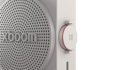 LG xboom Mini by will.i.am Portable Outdoor Bluetooth Speaker, up to 10 Hours, IP67 Dust and Water Resistant, Adjustable Hanging Strap, Warm Grey