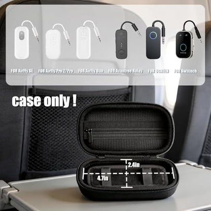 COMECASE Bluetooth Transmitter Case for AirFly SE/Pro 2/Pro/Duo | Hard EVA, Deep Mesh Pocket, Dual Elastic Straps, Fits for Avantree Relay, for 1Mii, Airplane Travel Tech, Case Only, Black - color: Dark Grey