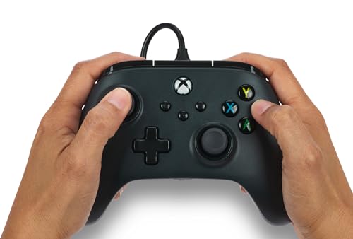PowerA Wired Controller for Xbox Series X|S - Black, gamepad, wired video game controller, gaming controller, works with Xbox One and Windows 10/11 - style: Black