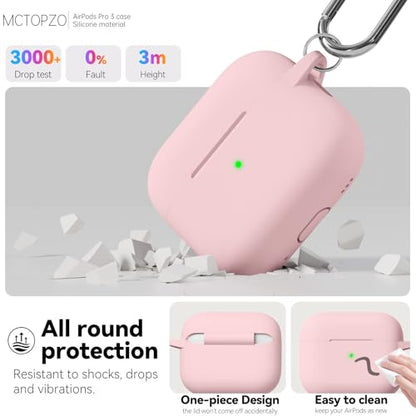 for AirPods Pro 3 Case 2025,Come with Cleaner Kit,Pink | Silicone Protective Cover for Airpod Pro 3rd Generation Case with Keychain,for Women Men,One-Piece Design,Shockproof - color: B-Pink