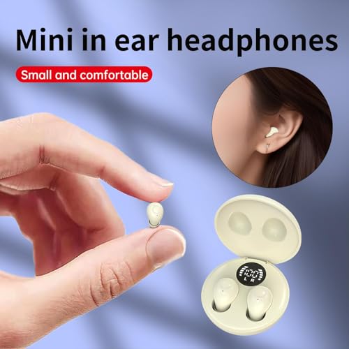 Mini Invisible Earbuds for Work and Sleep - Best Small Earbuds for Small Ear Canals - color: Beige