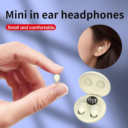 Mini Invisible Earbuds for Work and Sleep - Best Small Earbuds for Small Ear Canals - color: Beige