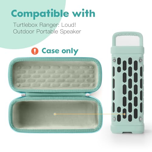 Carrying Case for Turtlebox Ranger Bluetooth Speaker, Mint Green | Shockproof & Dustproof Hard Travel Case with Carabiner Hook & Handle, Protective Storage Bag for Beach Camping Road Trip - color: Mint Green Case