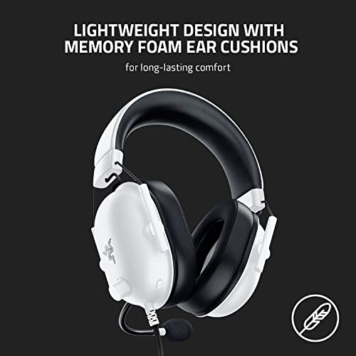 Razer BlackShark V2 X Gaming Headset for PC, 3.5mm Audio Jack, White - color: White, size: 3.5 mm (Pack of 1), style: PC