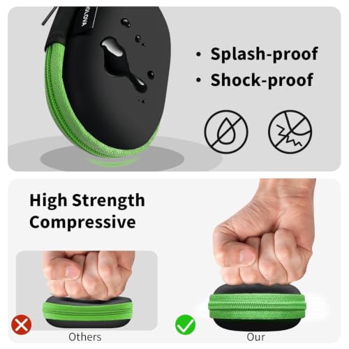1 Pack Oval Earbud Case Storage Bag with Carabiner, Green - color: D3-oval green